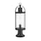 Z-Lite Roundhouse 1 Light Outdoor Pier Mounted Fixture, Black And Clear Seedy 569PHM-553PM-BK - alternate 5